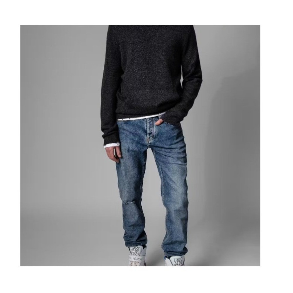 Zadig & Voltaire Steeve Jeans FITS Mens 32x34 Blue Denim Straight Slim Stretch